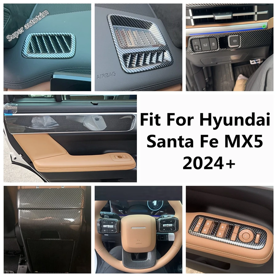 

Dashboard Air AC Outlet Vent / Window Lift / Steering Wheel / Headlamp Cover Trim Accessories For Hyundai Santa Fe MX5 2024 2025