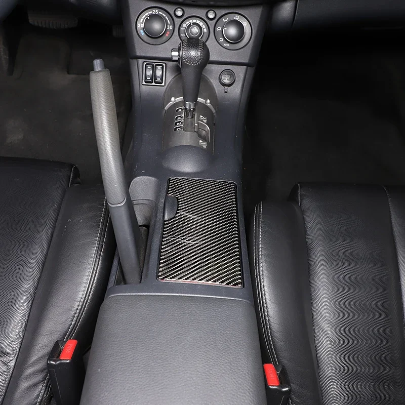 Untuk Mitsubishi Eclipse 06-11 mobil karbon lembut dalam kontrol Shifter Gear rem tangan sisi Panel penutup Trim stiker Aksesori Mobil