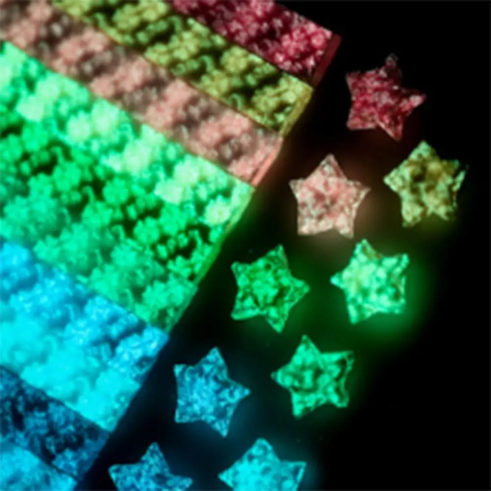 210 Sheets Luminous Origami Stars Paper 10 Colors Strips Lucky Star Decor Folding Paper Craft Paper DIY Arts Crafting Supplies