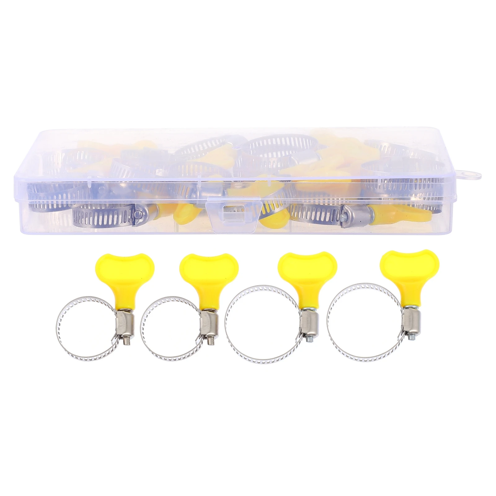 

20pcs Stainless Steel Hose Clamps Adjustable Worm Gear Clamps Hand Twisted for Automotive Industrial Marine Radiator