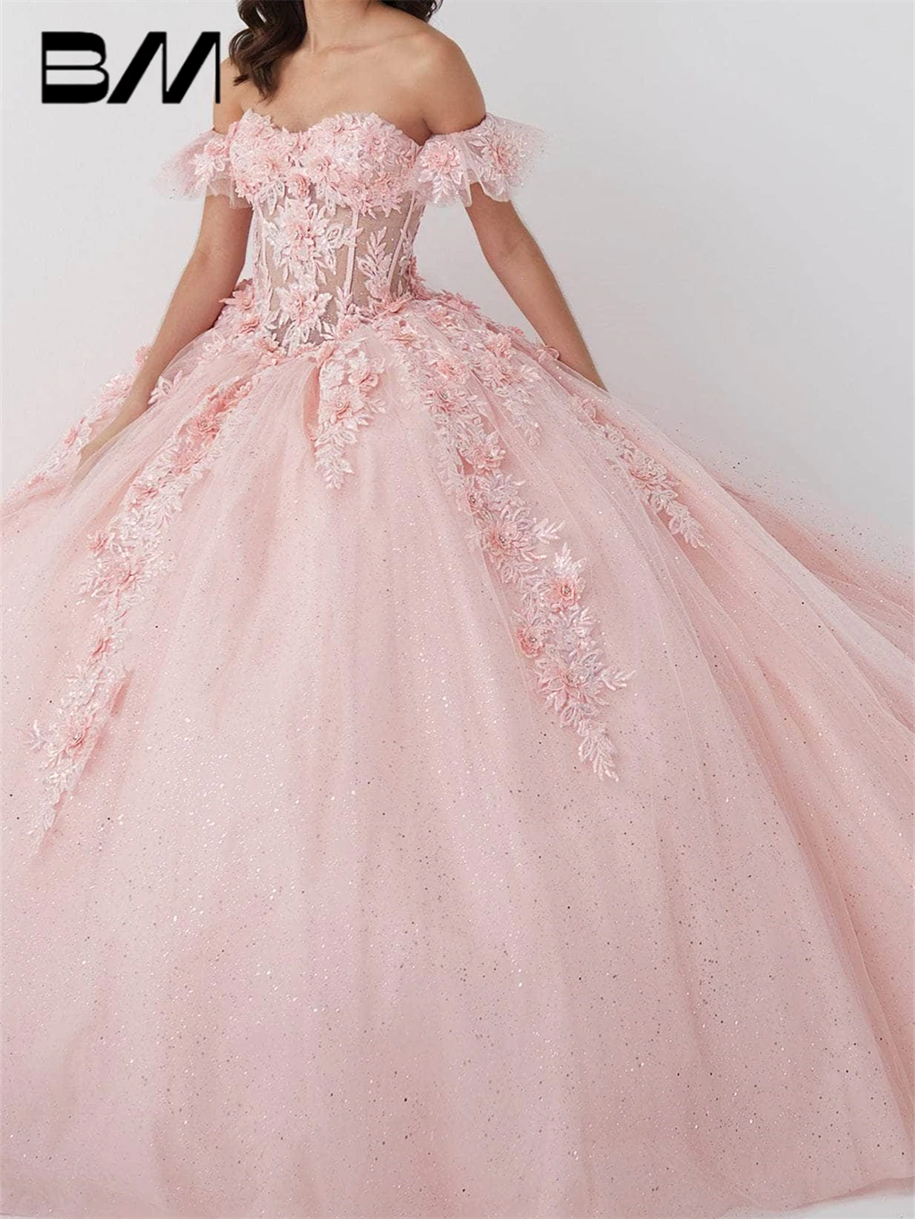 Нежное платье Quinceanera с открытыми плечами, 2023, бальное платье с аппликацией, Vestidos De 15, Quinceañera Sweet 15, платья, вечернее платье