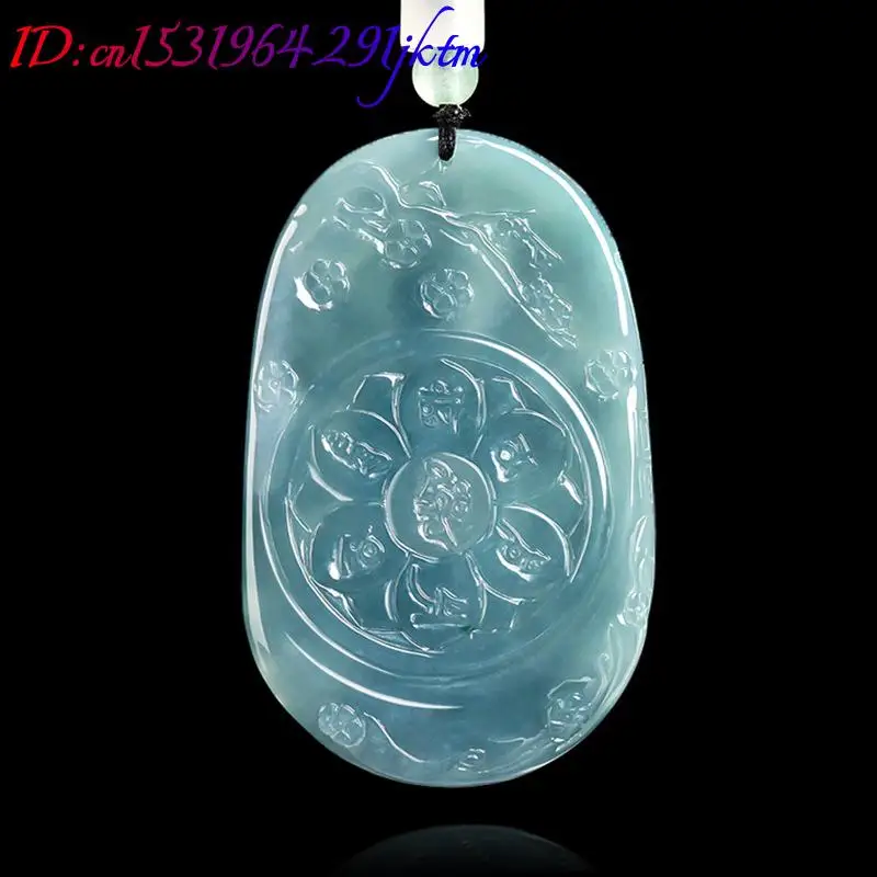Burmese Jadeite Nine-tailed Fox Pendant Necklace Vintage Burmese Jade Real Jewelry Gifts for Women Talismans Carved Amulet