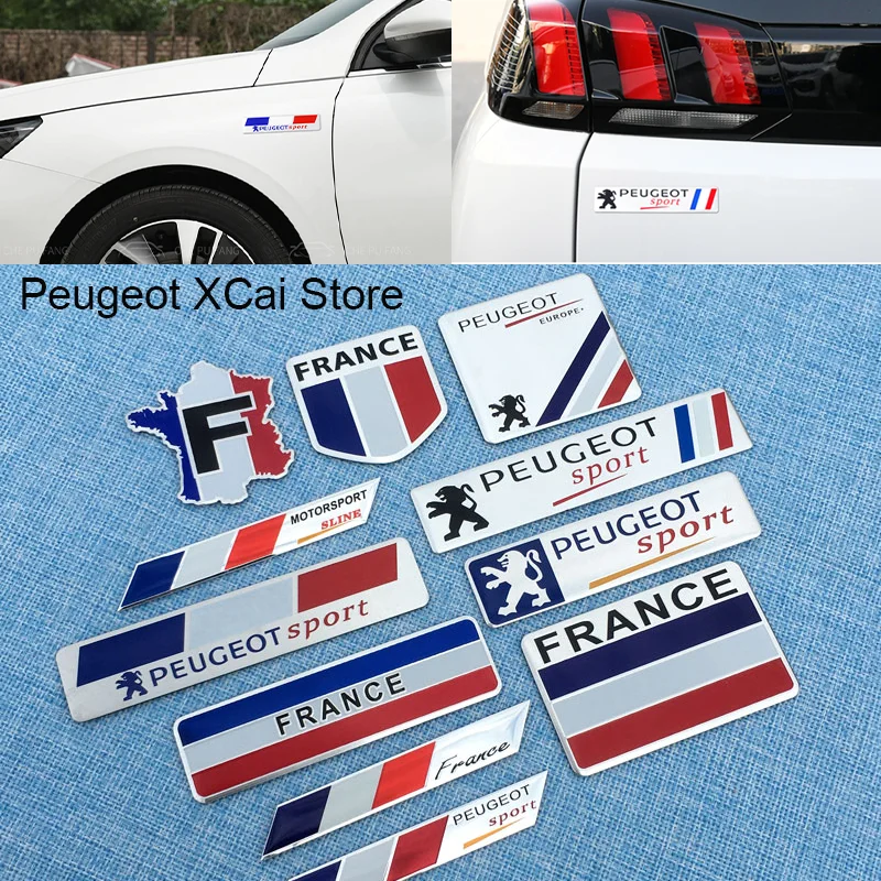 Suitable for Peugeot 408 508 RCZ 2008 3008 4007 4008 5008 206 207 301 307 308 GT fender side Aluminum sticker car accessories