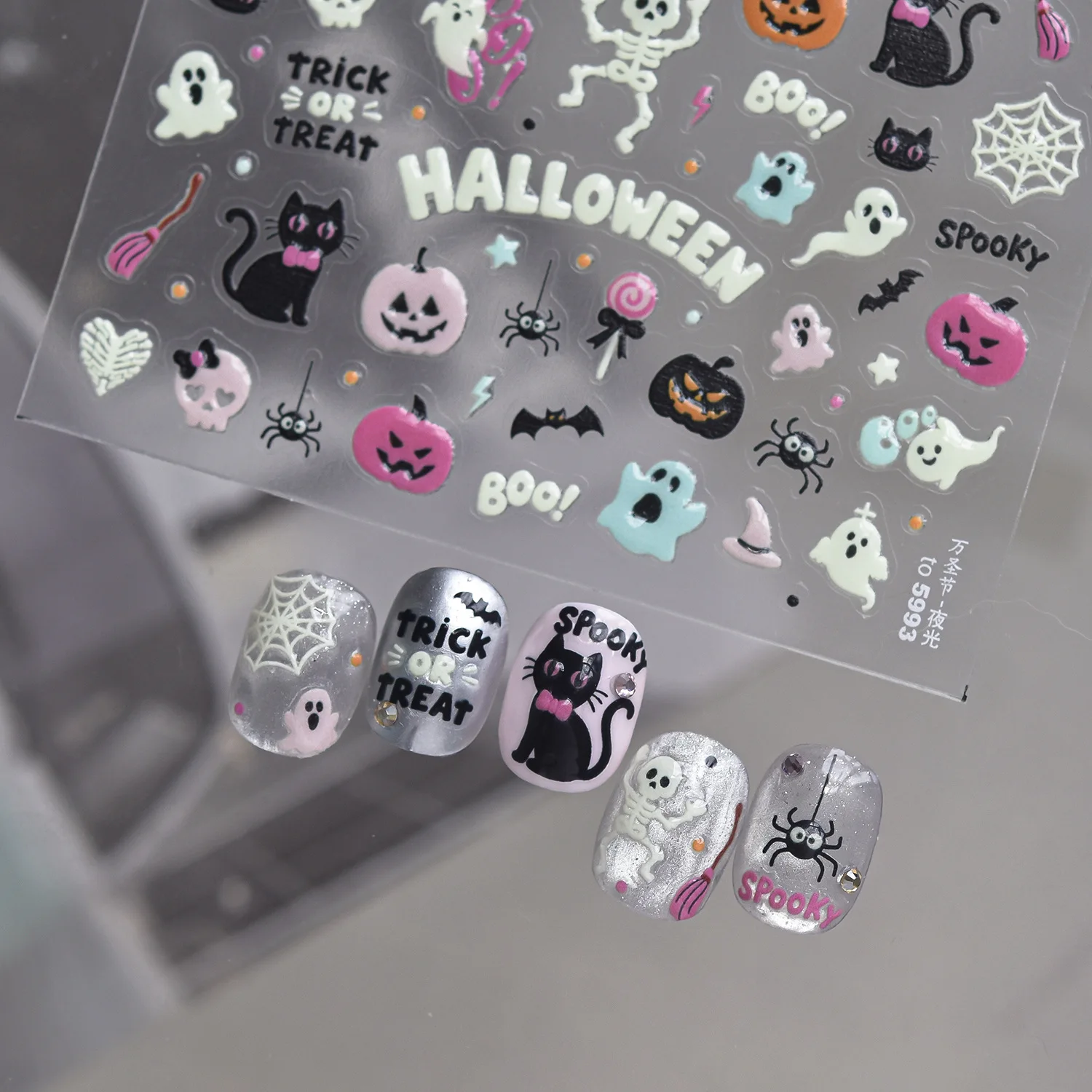 新しい発光ハロウィンネイルステッカー カボチャ ゴースト ス - Photography Online のレビューと価格