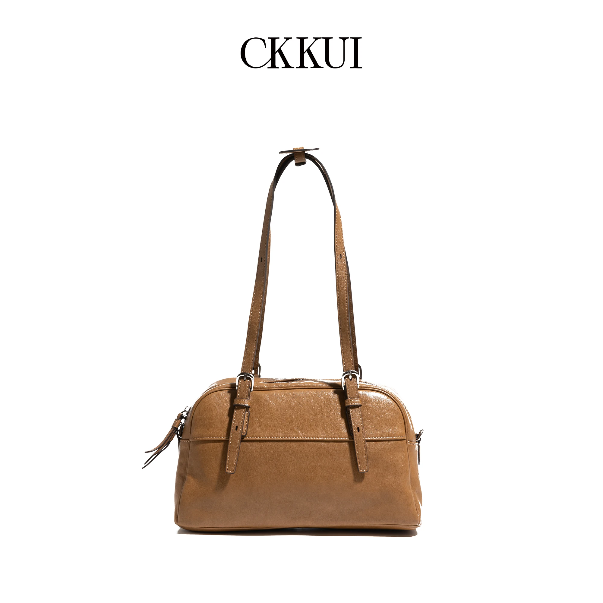 CKKUI Vintage Genuine Leather Adjustable Strap Shoulder Pouch Women's Shoulder Bag Daily Fashion Casual Commuting Versatile Bag