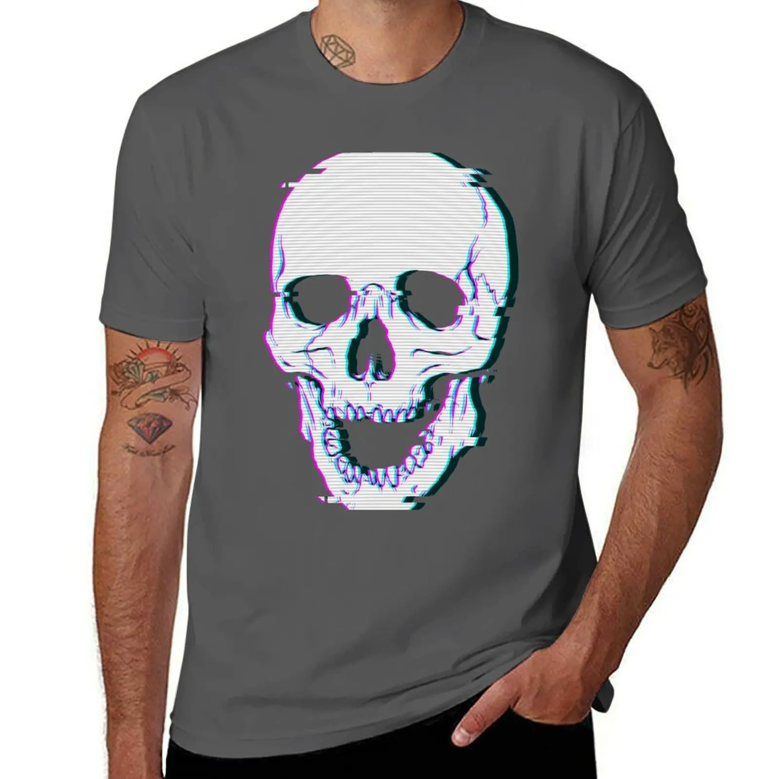 

Glitch Skull T-Shirt man tshirt funny t shirts man T-Shirt