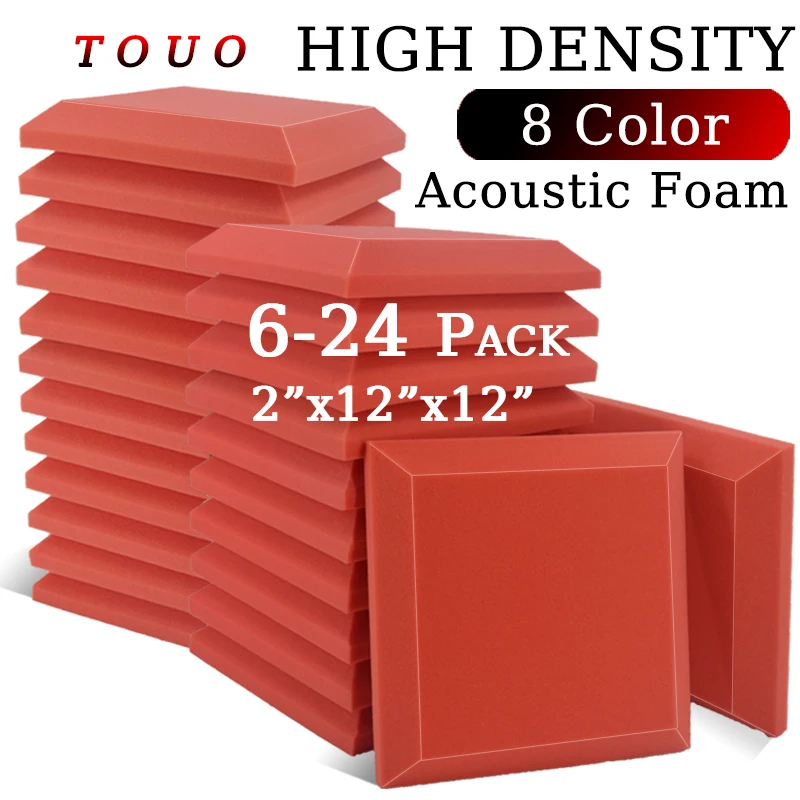 TOUO 6/12/24 Pcs Acoustic Foam Studio Sound Absorbing Panel Wall Soundproofing Home Acoustic Treatment Noise Insulation