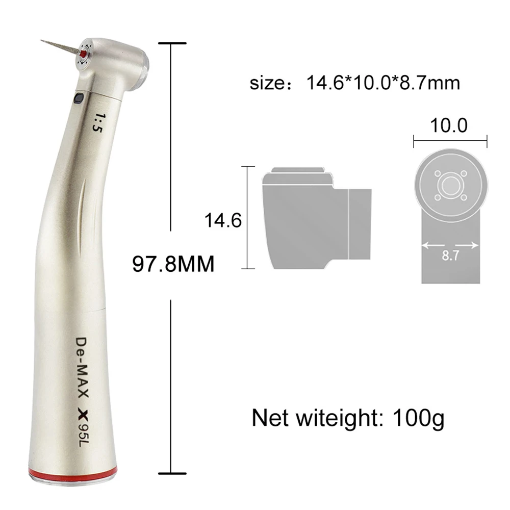 Hot Dental Max 1:5 Increasing Contra Angle Low Speed Handpiece Push Button Internal Four Way Spray Ceramic Bearing