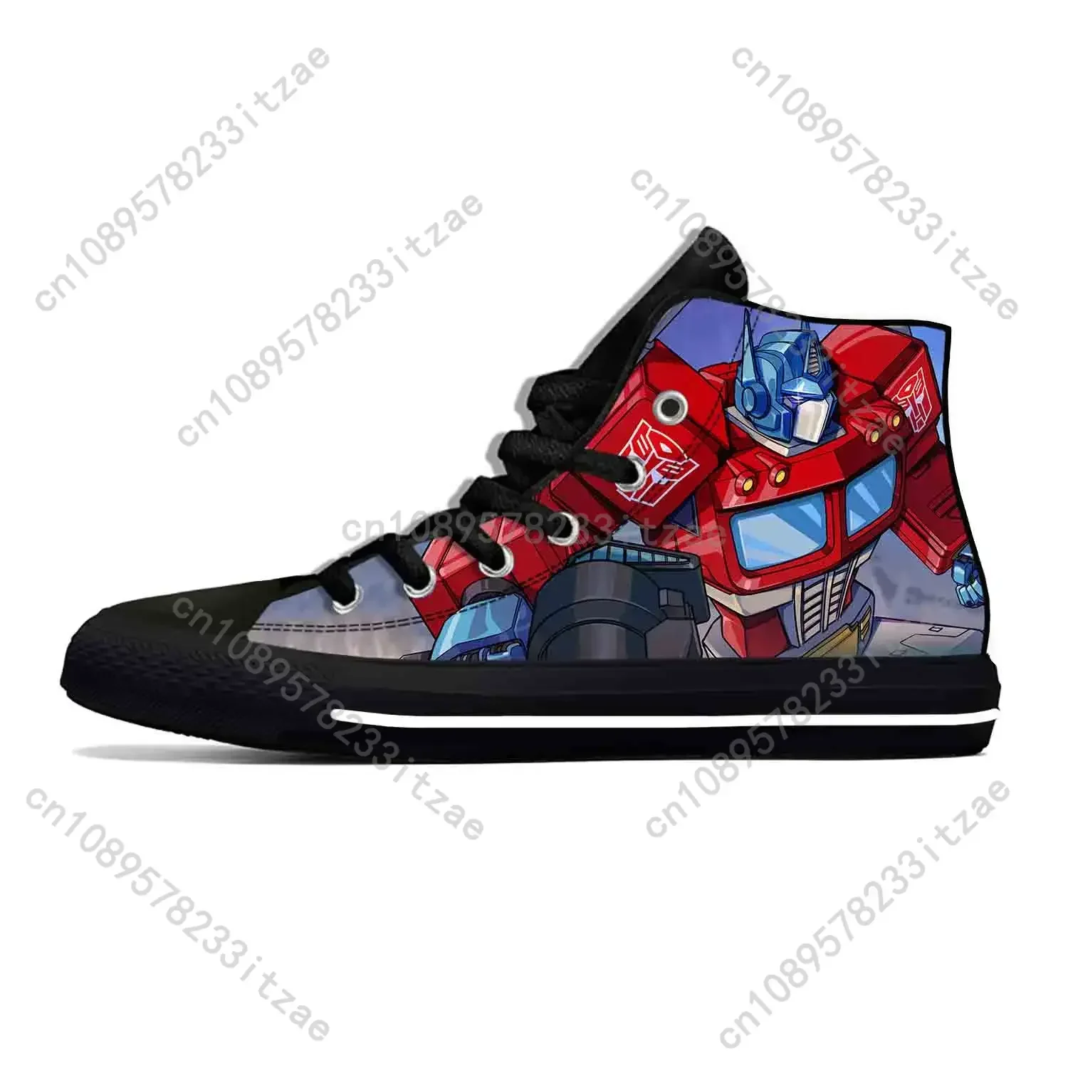 

Hot Anime Cartoon Manga Transformer Optimus Prime Casual Shoes Breathable Men Women Sneakers High Top Custom Board Shoes