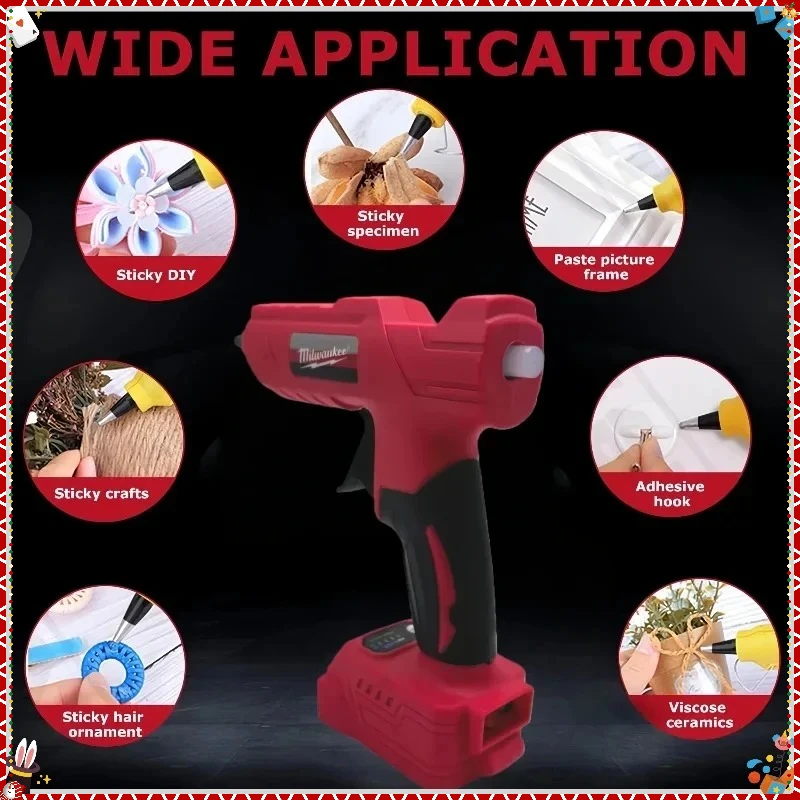Elektrická tavná lepicí pistole Milwaukee pro kutily, tavná lepicí pistole pro dekoraci obalů pro bateriové elektrické nářadí Milwaukee - náhled 4