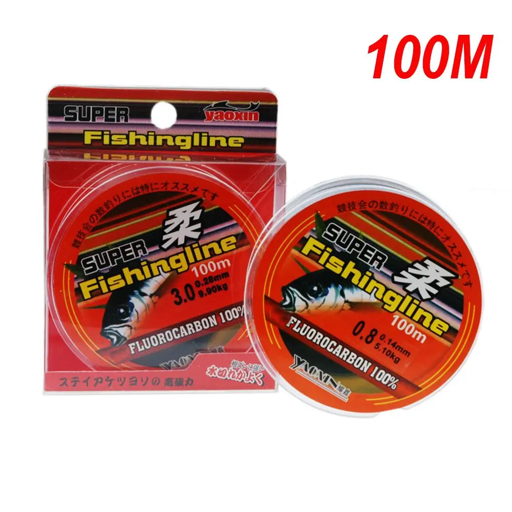 100m 100% Fluorocarbon High Quality Angling Strong Rope Cord Fishing Line Tackle Wire Monofilament Nylon PA