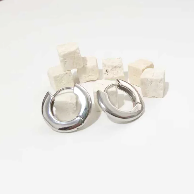 2026 Wedding Party Jewelry Gift Female Pendientes Korean Stamp 925 silver needle smooth circle Hoop Earrings For Women