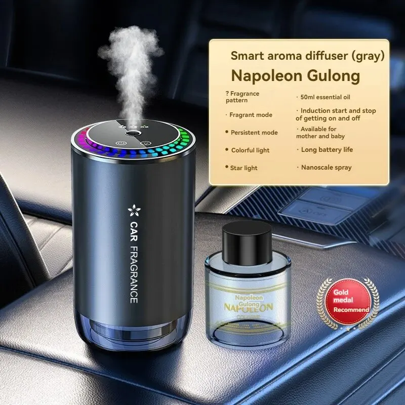 Car Perfume Aroma Diffuser Automatic Spray Deodorization Aroma Diffuser Colorful Atmosphere Light Car Aroma Diffuser