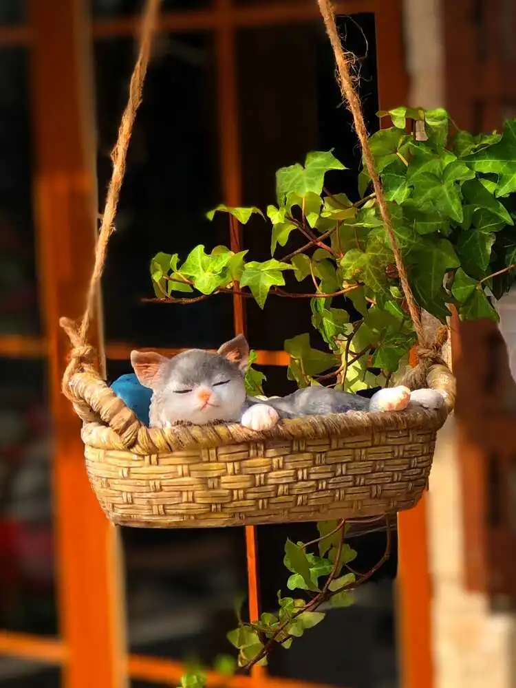 

Креативное животное, милый кот, качающийся кулон, детский сад, двор, сад, украшение для балкона, подарок на день рождения