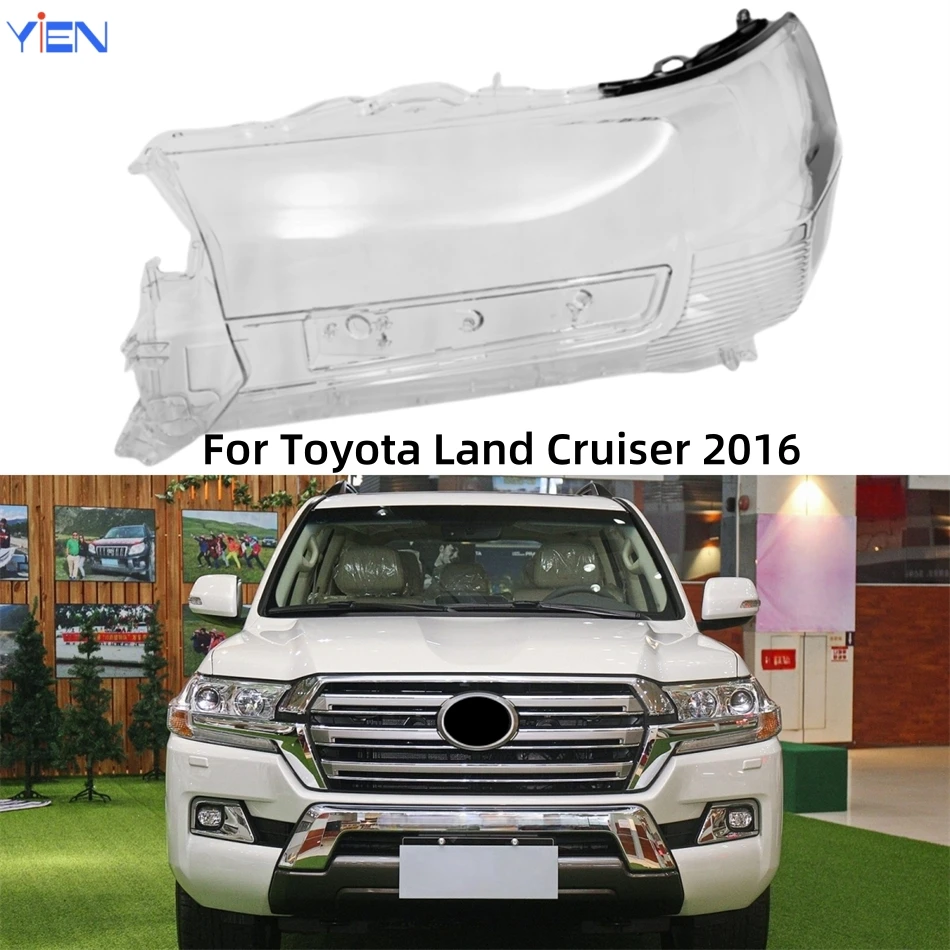 

For Toyota Land Cruiser 2016 Accessories Car Lampcover Caps Headlight Shell Lens Car Front Headlight Lens Cover Lights Shell