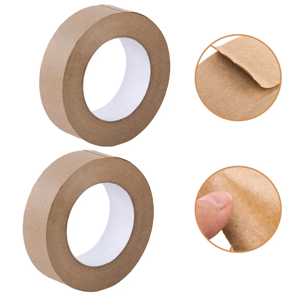 

2 Roll Professional Grade Kraft Paper Sealing Tape No Warping Easy Tear Lightweight Portable for DIY Home Office Packaging