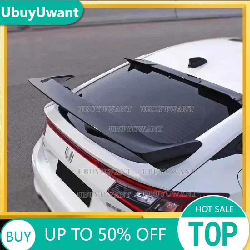 For New Honda Civic Hatchback V M S Style  2022 2023 Car Trunk Spoiler ABS Auto Rear  Wing Accessories 