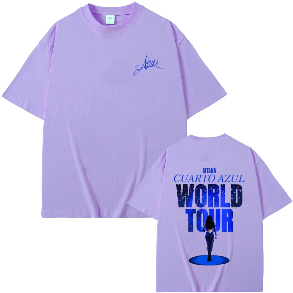 Singer Aitana Graphic T Shirt Fans Gift CUARTO AZUL World Tour 2026 Merch T-shirt Men Women Fashion Casual Oversized T-shirts