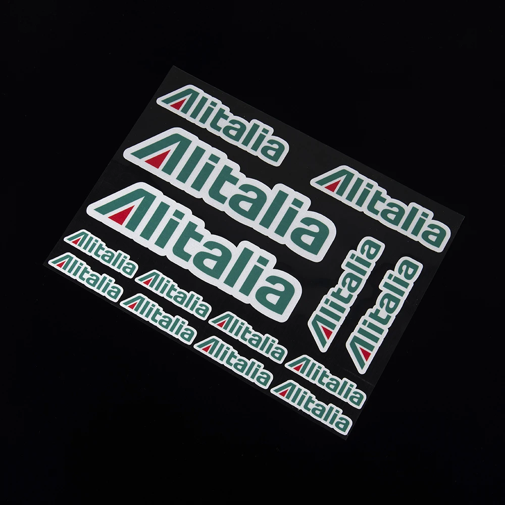 Reflective Waterproof 14 Pcs ALITALIA Motorcycle Sticker Set Quality Bike Helmet Car Decal Vinyl Graphic Logo Adhesive Kit