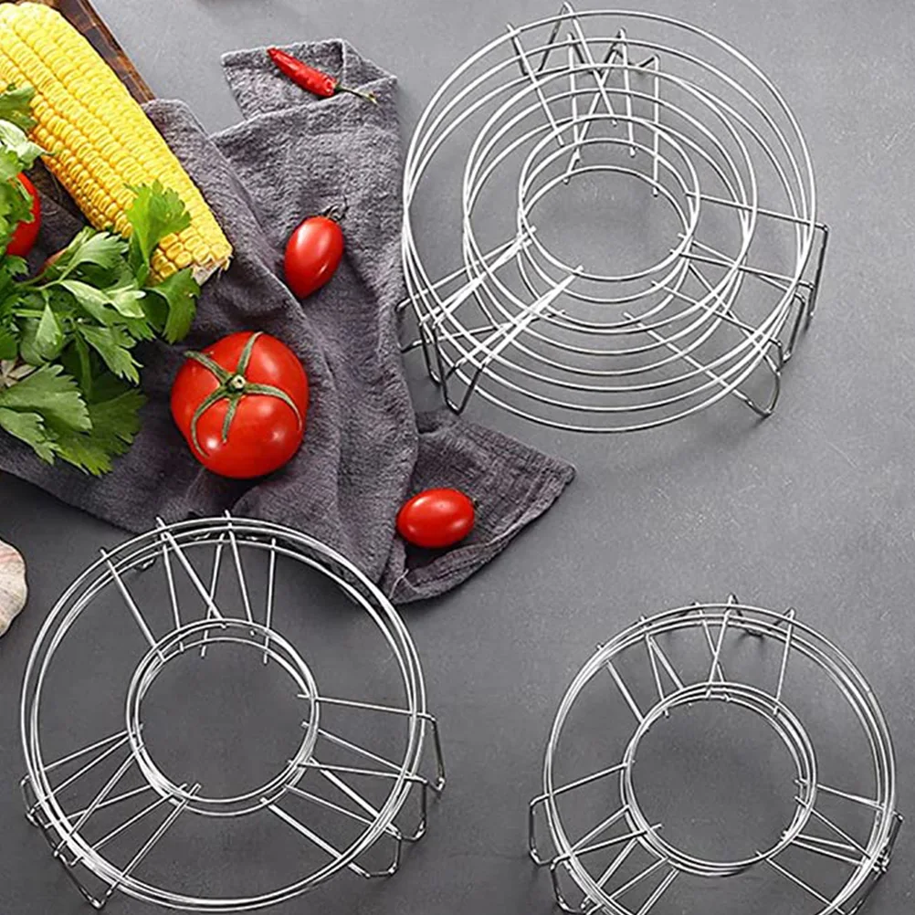 

3pcs Stainless Steel Steaming Racks Thickened Heat Insulation Pan Pads For Kitchen Cooking Baking Steamed Dumpling Fish Holder