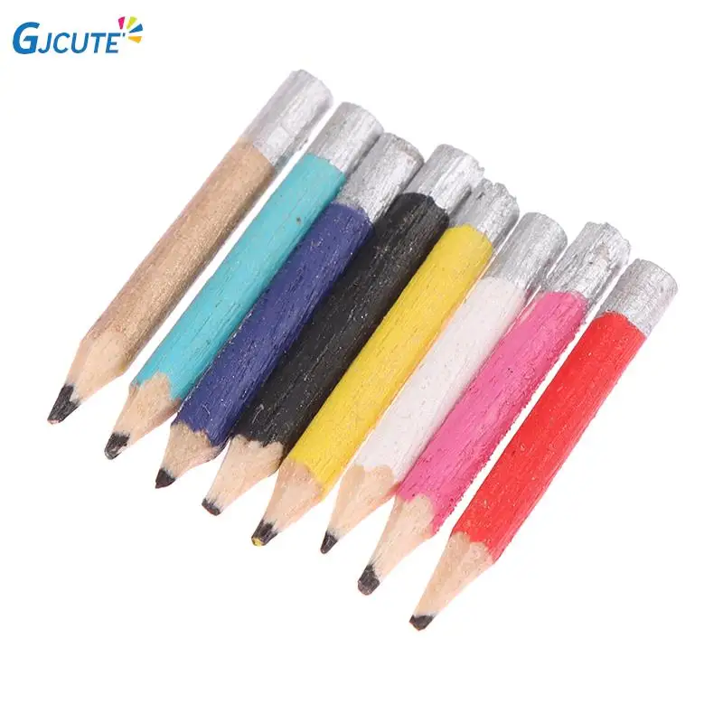 

8Pcs Dollhouse Wood Miniature Pen Mini Colored Pencil Model School Supplies Kids Pretend Play Toys Doll House Decor Accessories