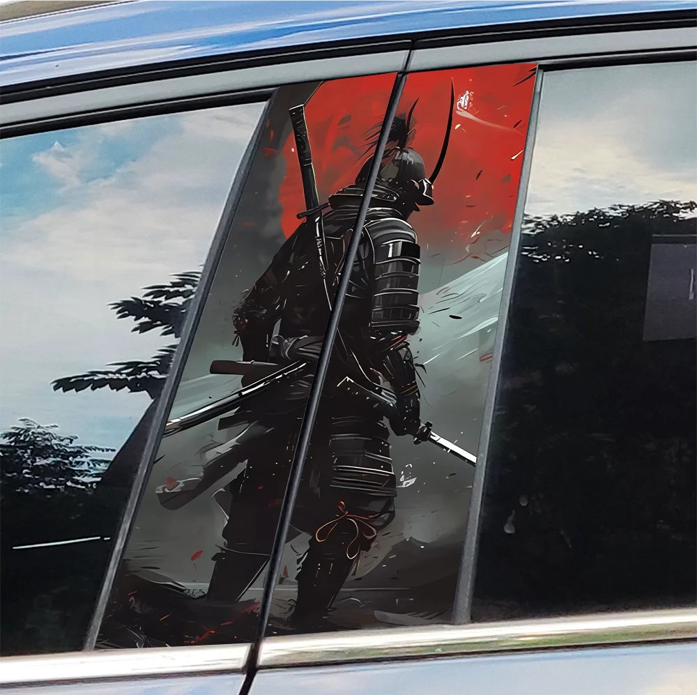 サムライ-車のビニールステッカー、車のセンターピラー用の装飾アクセサリー、防水、車用
