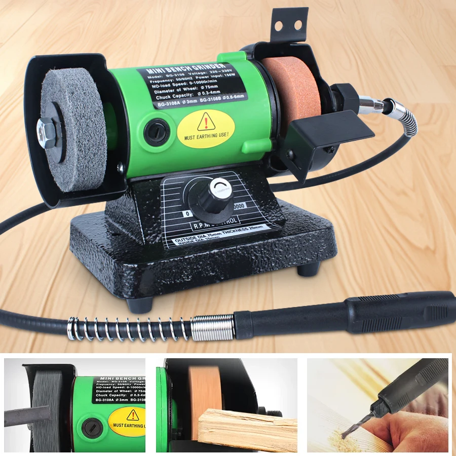 Mini Desktop Sander 150W Multi-function Carving Machine Knife Grinder Carving Pen for DIY Wood Carving Jade Polishing Grinding