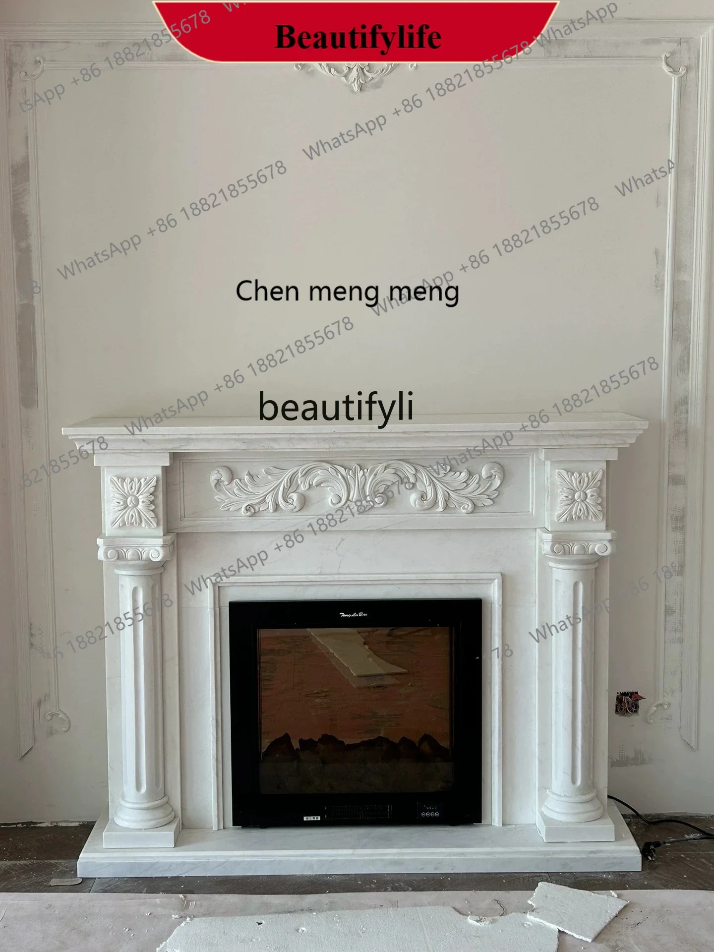 D178 Fireplace 1.2/1 meters American fireplace decorative cabinet French electric fireplace simulation fire heating furnace
