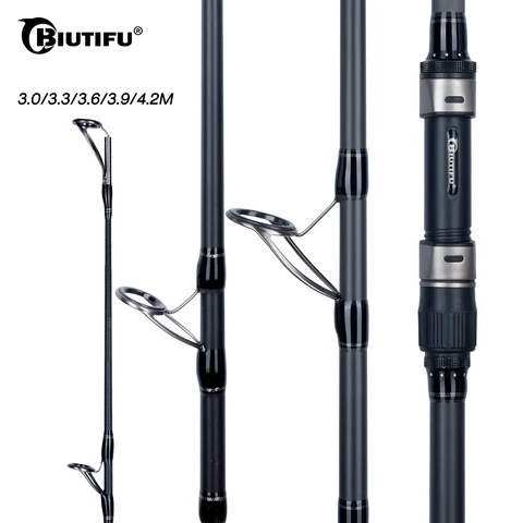 BIUTIFU BIGFISH Vara de pesca de carpa 4.5/4.2/3.9/3.6/3.0m T800 Carbono 3.5lbs Lançando 40-200g Viagem Surfcasting Spinning Hard Pole