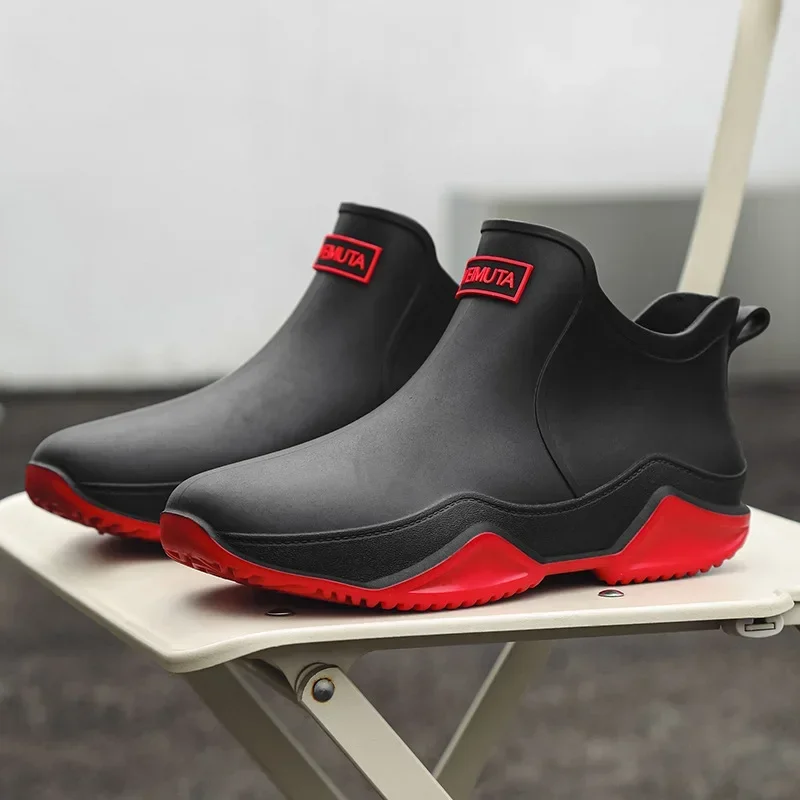 Women's Ankle Boots Waterproof Rain Galoshes Couples Work Garden Rubber Shoes men Fishing Husband Safety Rainboots Footwear 장화