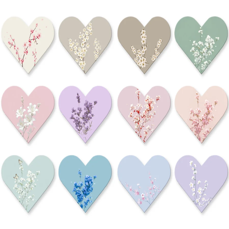 Marque-pages magnétiques en forme de cœur, clips magnétiques à motif floral, cadeau de lecture esthétique adapté aux femmes et aux enseignants, 12 pièces