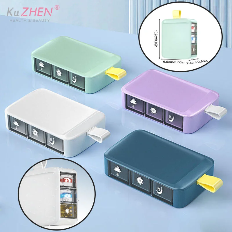 

1 шт., 3 сетки, коробка для таблеток, дневной органайзер для таблеток, чехол для путешествий, автоматический всплывающий аптечка для хранения карманов или кошелька, витамина, рыбьего масла