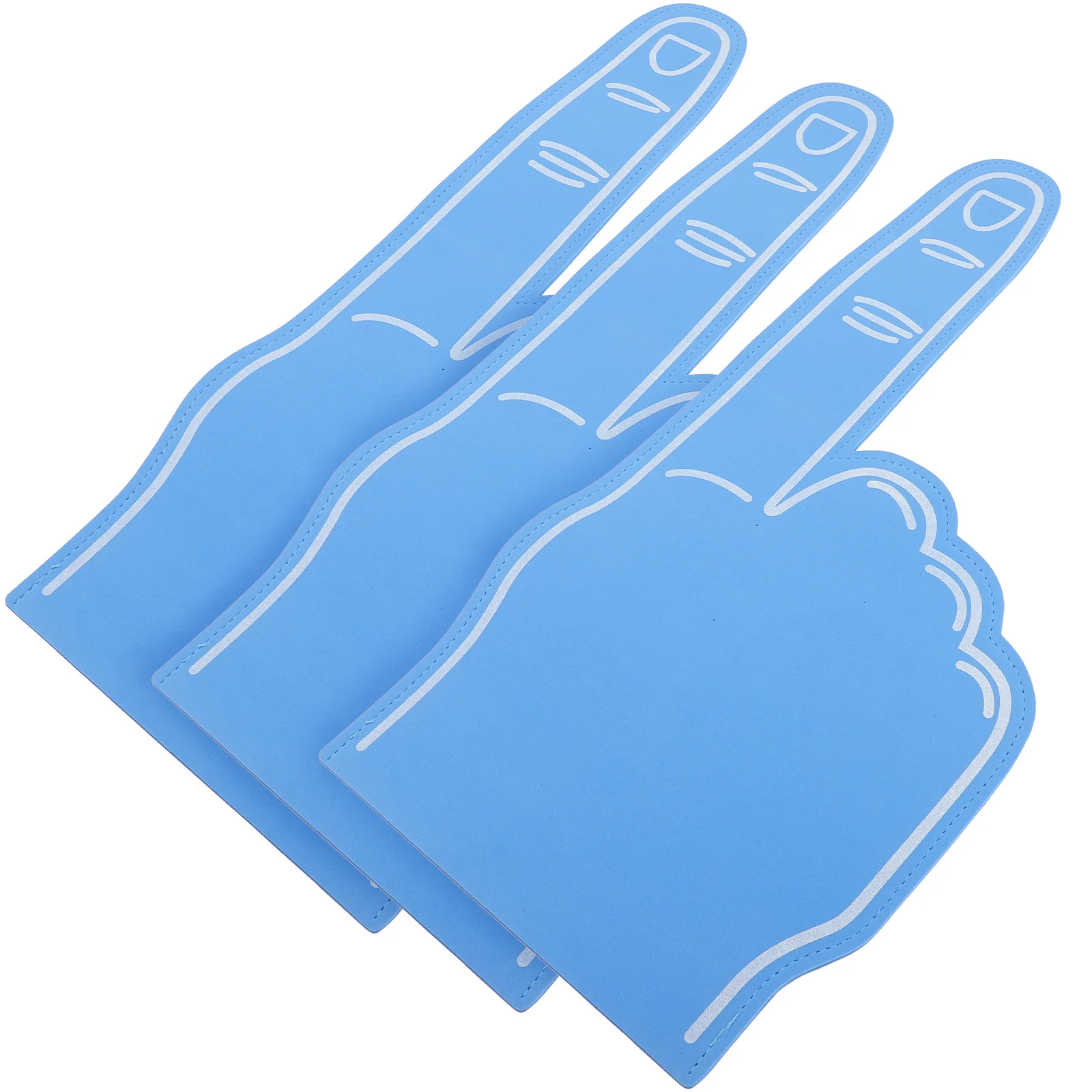 

3pcs Foam Finger Cots Mini Hands Sports Party Accessories Blue Color Cheering Props Lightweight Soft Comfortable Fits Most