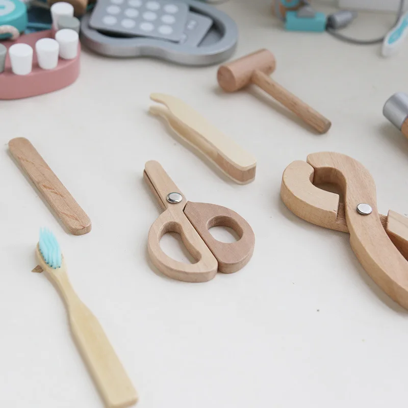 Wooden Pretend Play Toy For Children Games Simulation Girls Gift Educational Game Doctor Career Nursing Kids Toys Accessories