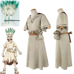 Anime Dr Stone Senku Ishigami Cosplay Costume Wig Halloween Christmas Carnival Party Outfit Role Play Suit Comic Con Clothing