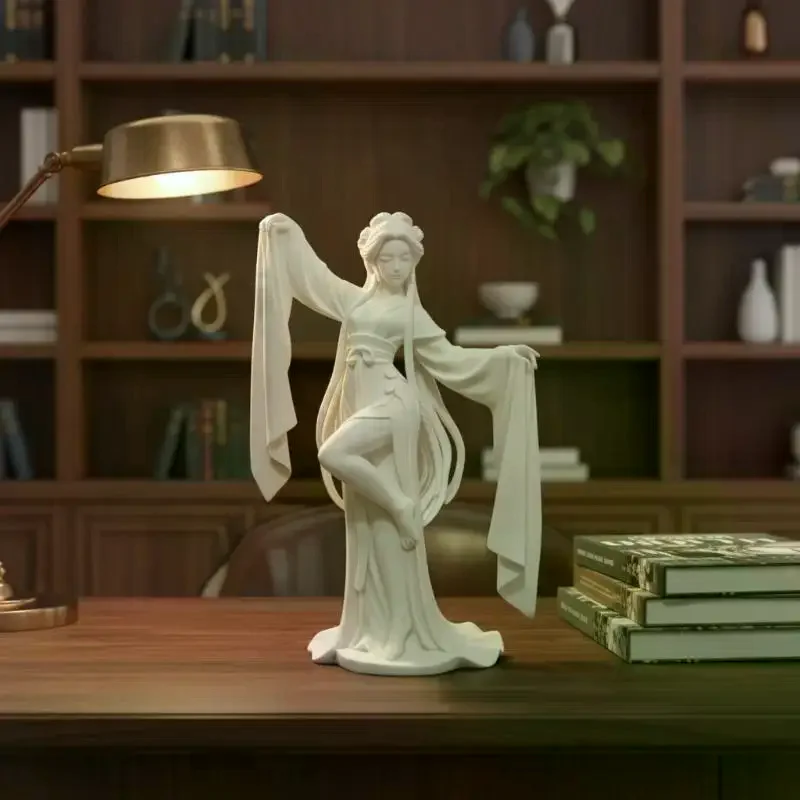 3D Printed Chinese Water Sleeve Dance Sculpture Elegant Classical Dancer Figurine Oriental Art Desktop Decor Art Collector Gifts