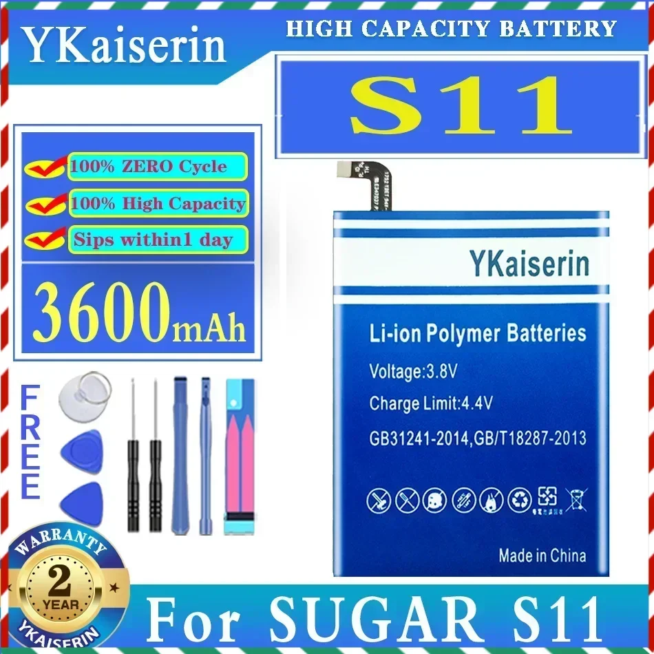 

YKaiserin 3600mAh Replacement Battery For SUGAR S11 Mobile Phone Batteries