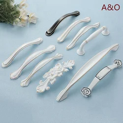 Handles Drawer Cabinet Furniture Kitchen Handles for Cabinet Knob Door Drawer Furniture Kitchen Knob European Simple Ivory White