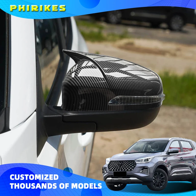 2 PCS set Rear View Mirror Housing For Chery Tiggo 7/8/5X 2020-2025 Carbon Fiber Style Mirror Cover Cap