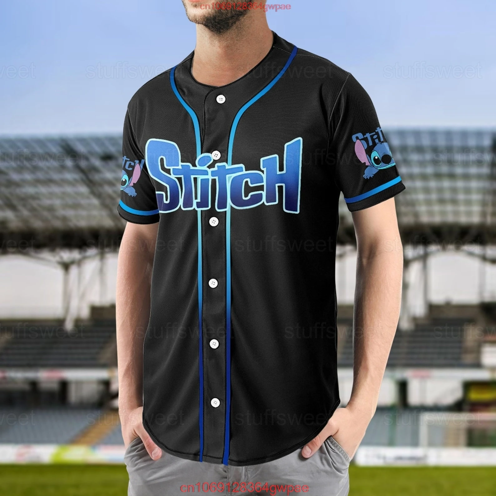 Disney Baseball Jersey Men Women Casual Sweatshirt Custom Stitch Baseball Jersey Short Sleeve Shirt Breathable Baseball Jersey