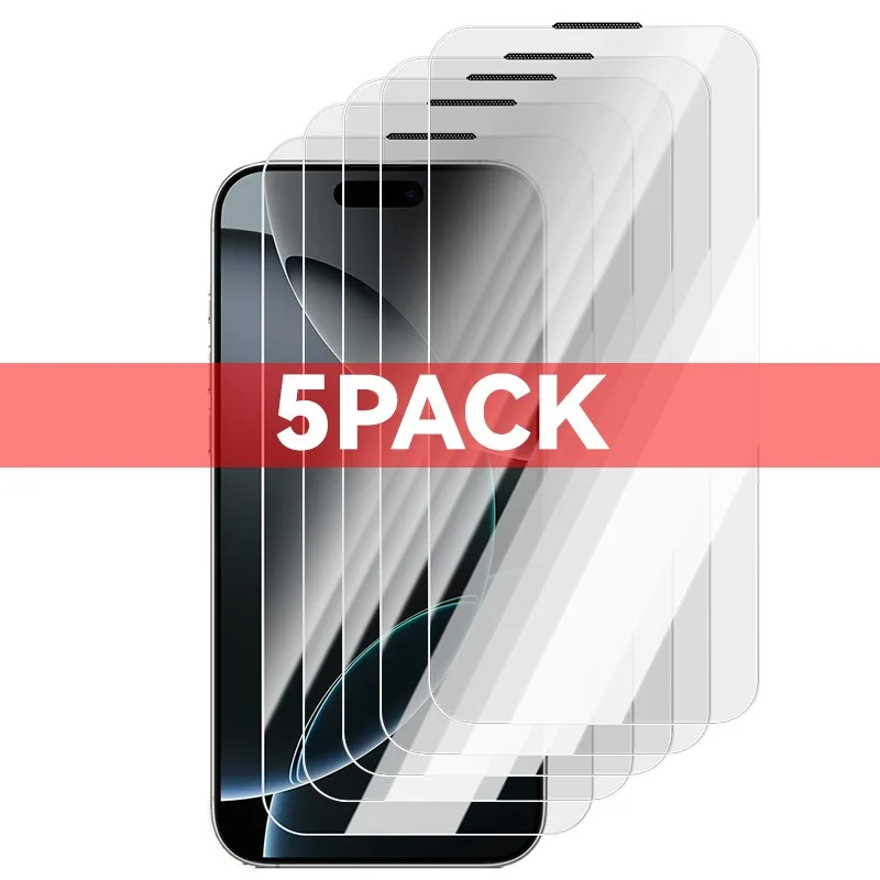 واقي شاشة جديد مقاوم للغبار لهاتف آيفون 17 برو ماكس سماعة أذن مضادة للغبار شبكة HD طبقة من الزجاج المقسى الشفاف لهاتف آيفون 17 برو