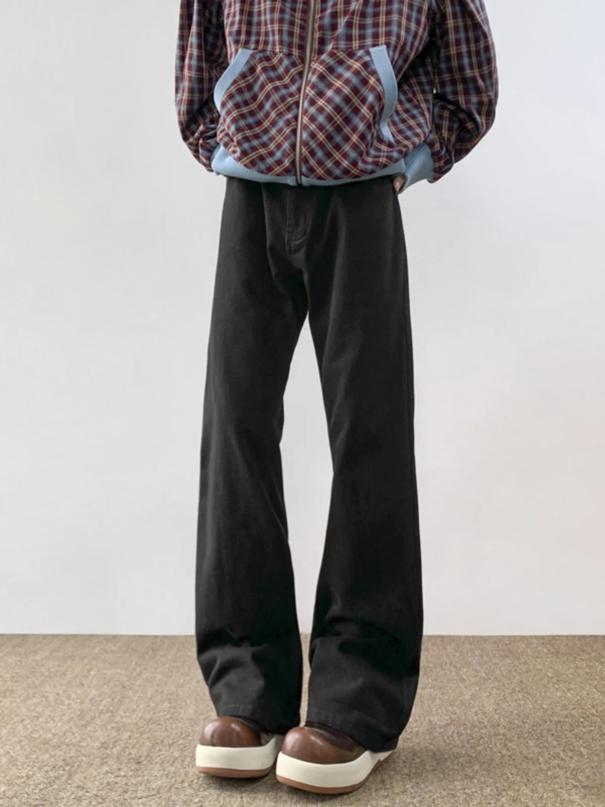 

Мужские джинсы Bla Knife, расклешенные повседневные длинные брюки, свободные джинсы в американском стиле Sle Cleanfit на осень-зиму