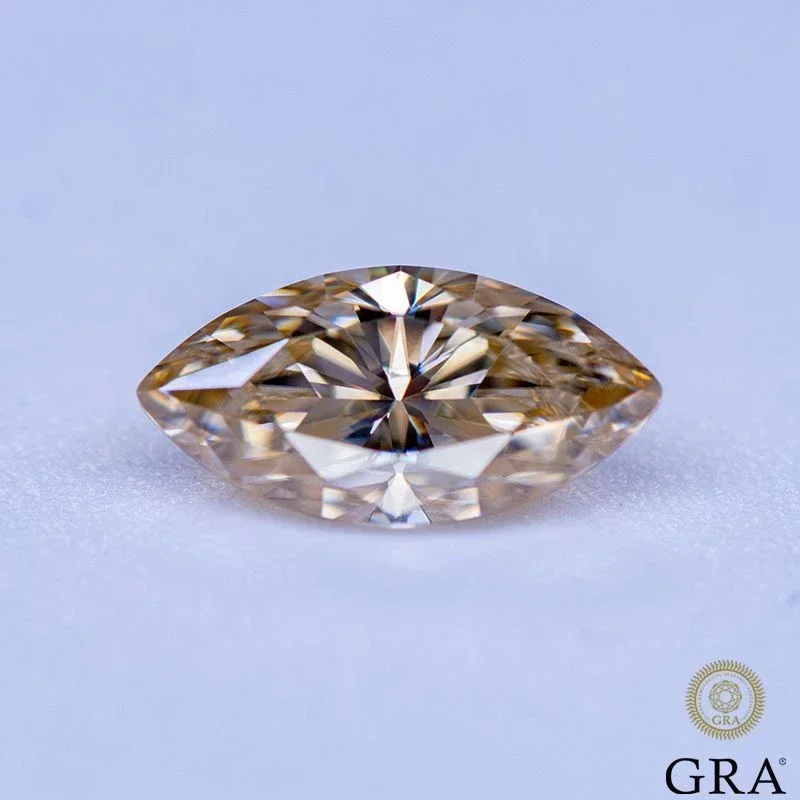 Moissanite Stone Marquise Cut Naturally Tea Yellow Color VVS1 with GRA Certificate Gemstone Charms Top Jewelry Making Materials