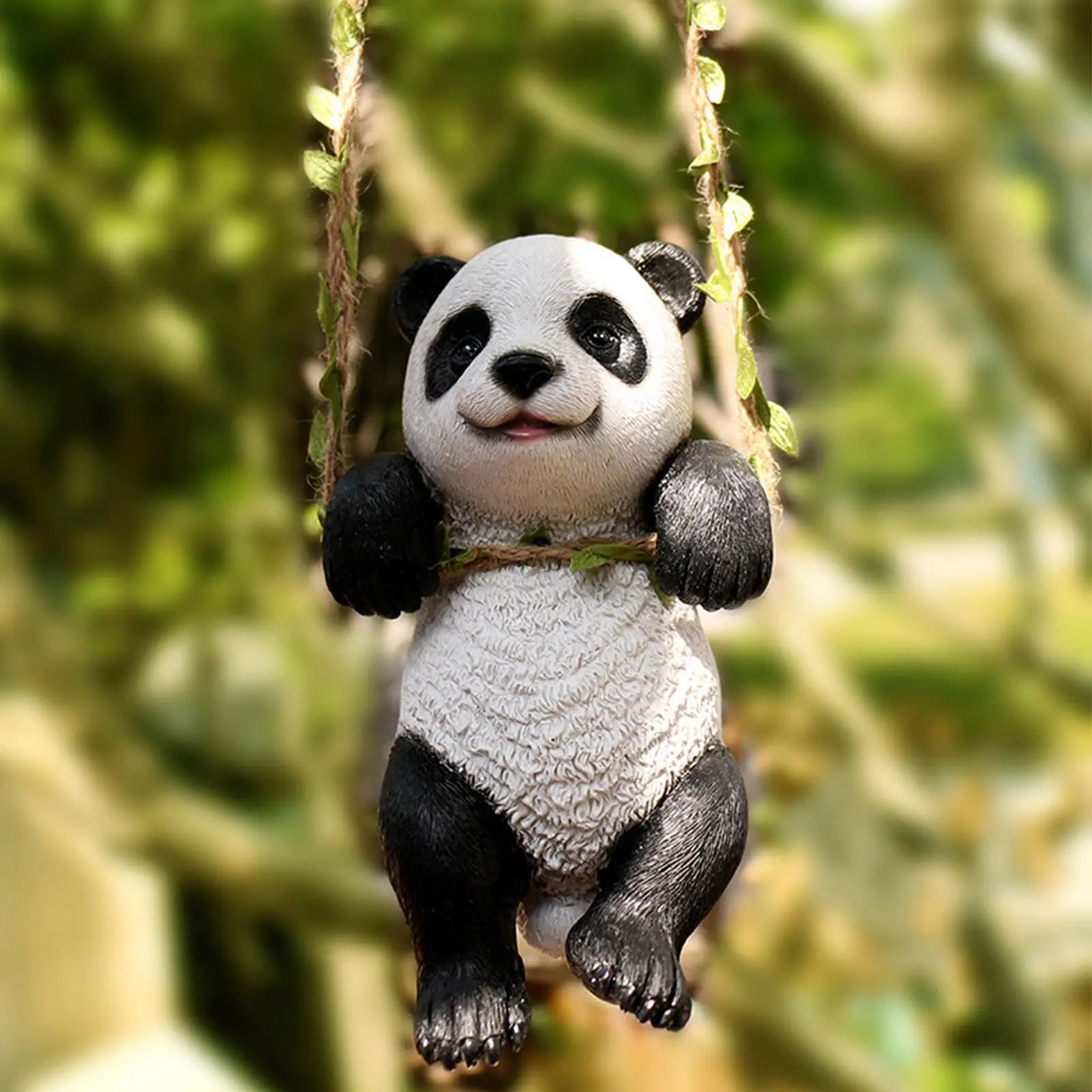 Panda Outdoor Statue Garden Pendant Resin for Tabletop Backyard Desktop