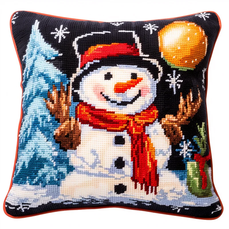 Gift Christmas Embroidery Pillow latch hook rug kits button package rug cross stitch pillow cross-stitch pillow do it yourself