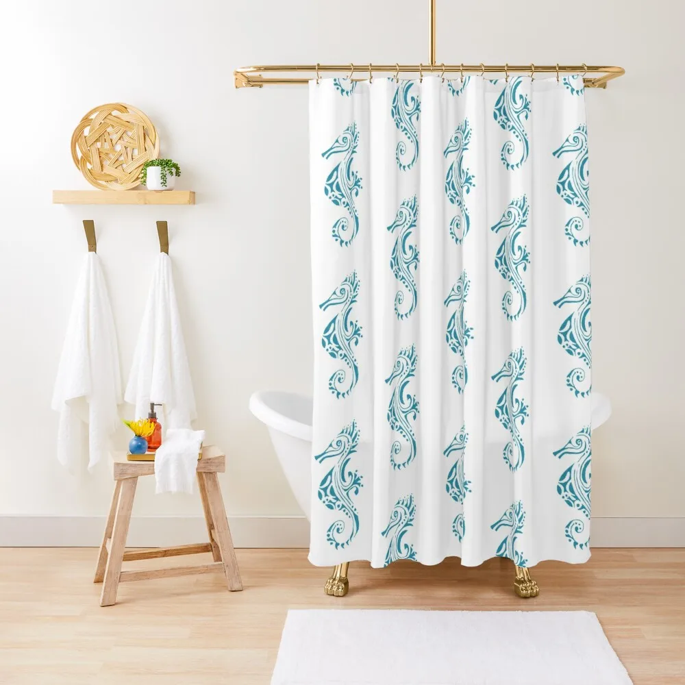 

Seahorse turquoise tattoo Shower Curtain Bathroom For Shower Bathroom Box Luxury Bathroom Shower Curtain