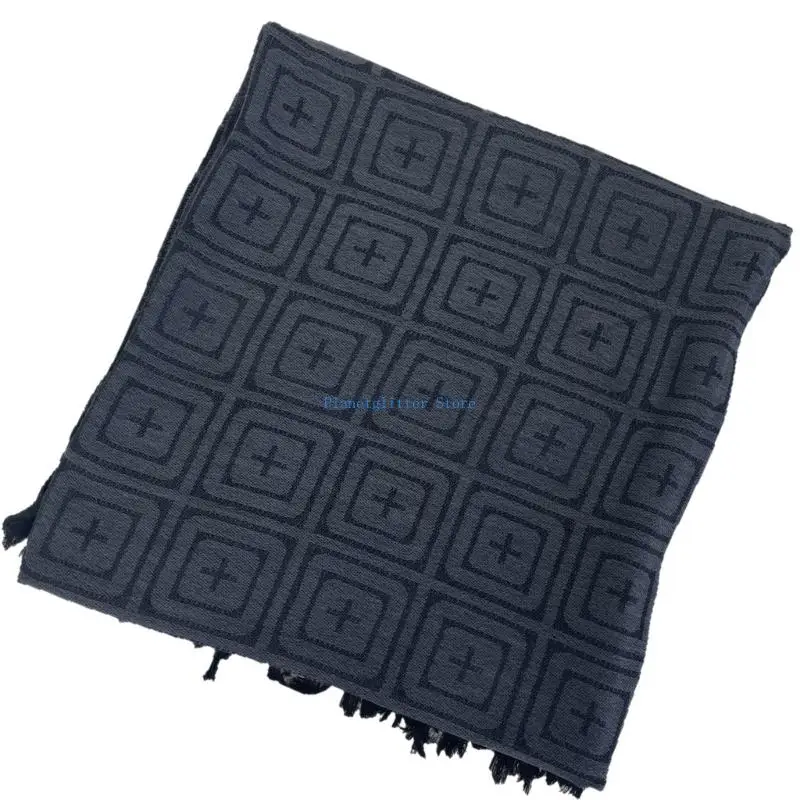 

652B Arab Keffiyeh Scarf Turban Head Scarf Desert Face and Neck Cover Breathable Fabric Headwrap for Religious Gathering