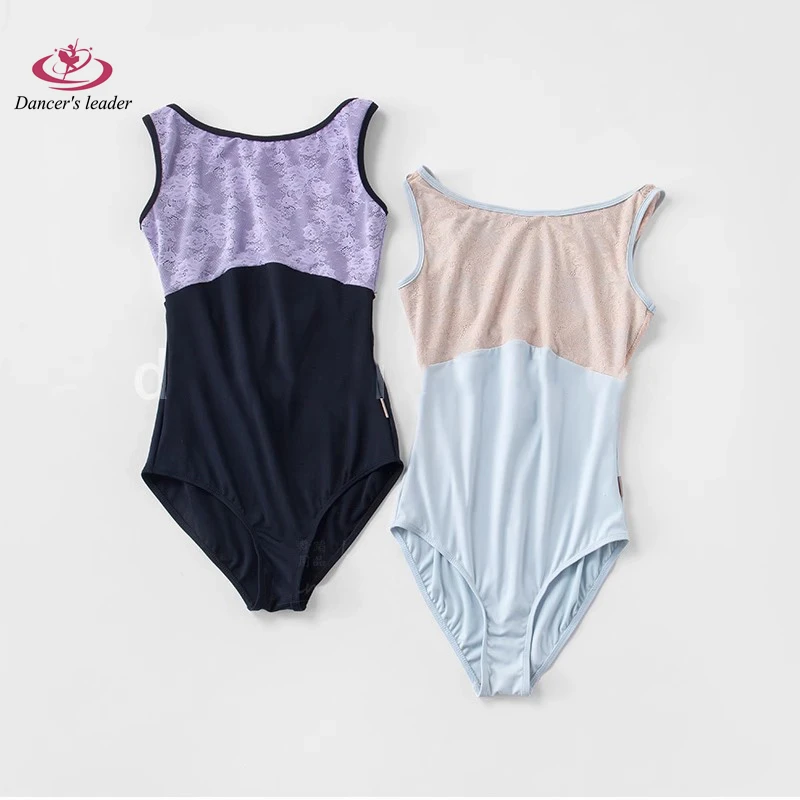 

Ballet New Stage Performance Suit Lace Stitching Sleeveless Cha Cha Cha Tango Academy Body Suit Suit Costume