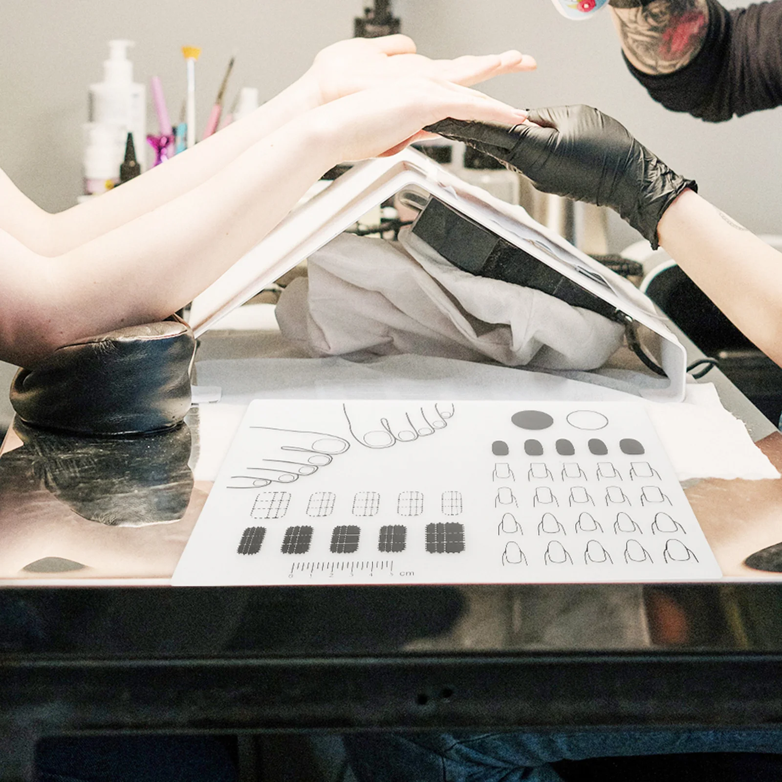 شفافة مسمار الفن ختم حصيرة B نوع سيليكون ختم لوحة البولندية ممارسة الوسادة ملصق مائي دليل مانيكير الجدول حامي