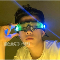 2025 New Cyberpunk glasses futuristic personality light concave shape goggles Bundy super cool sunglasses ★ ★ ★